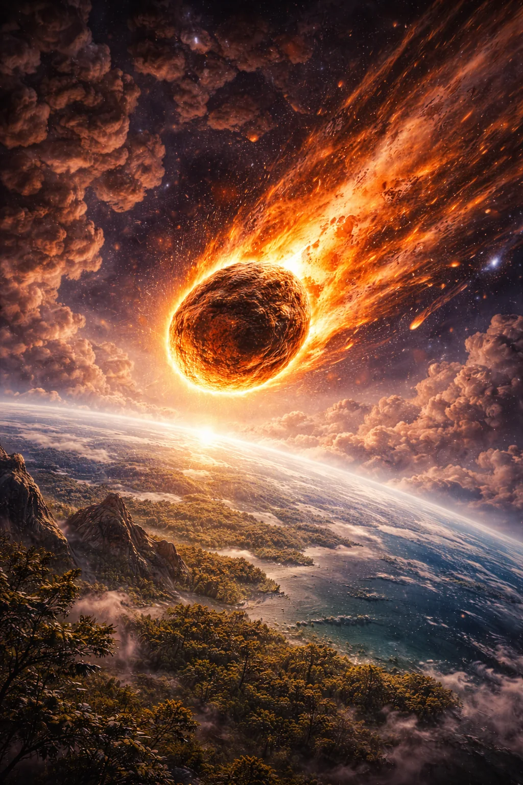 Meteor above Earth
