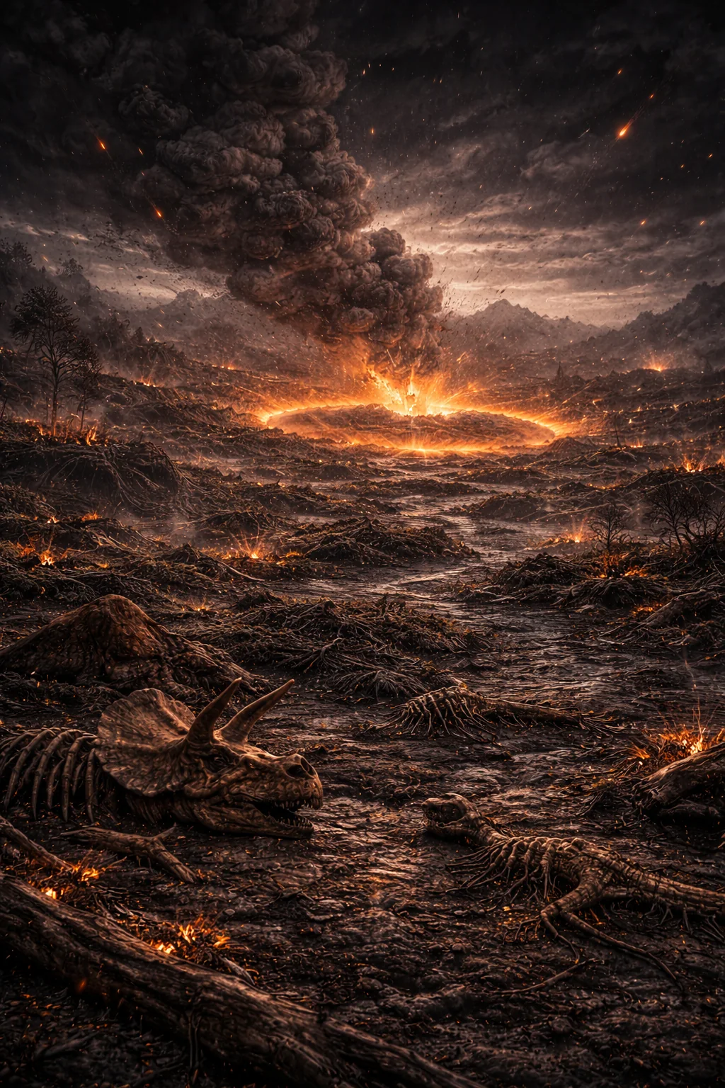 Dark volcanic landscape
